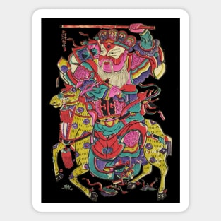 Samurai on horse v2 drawing Magnet